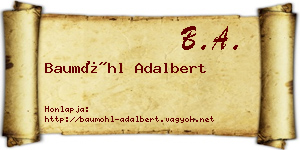 Baumöhl Adalbert névjegykártya